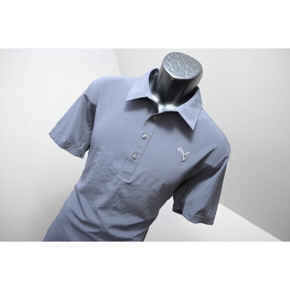 Puma Golf Polo Athletic Gray Short Sleeve Performance Stretch Shirt Mens Medium - Picture 4 of 11